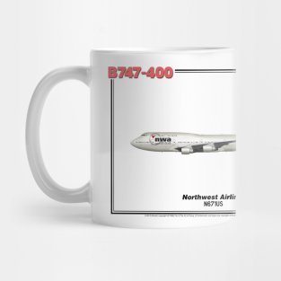 Boeing B747-400 - Northwest Airlines (Art Print) Mug